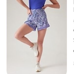 Athleta High Rise Mesh Racer Shorts